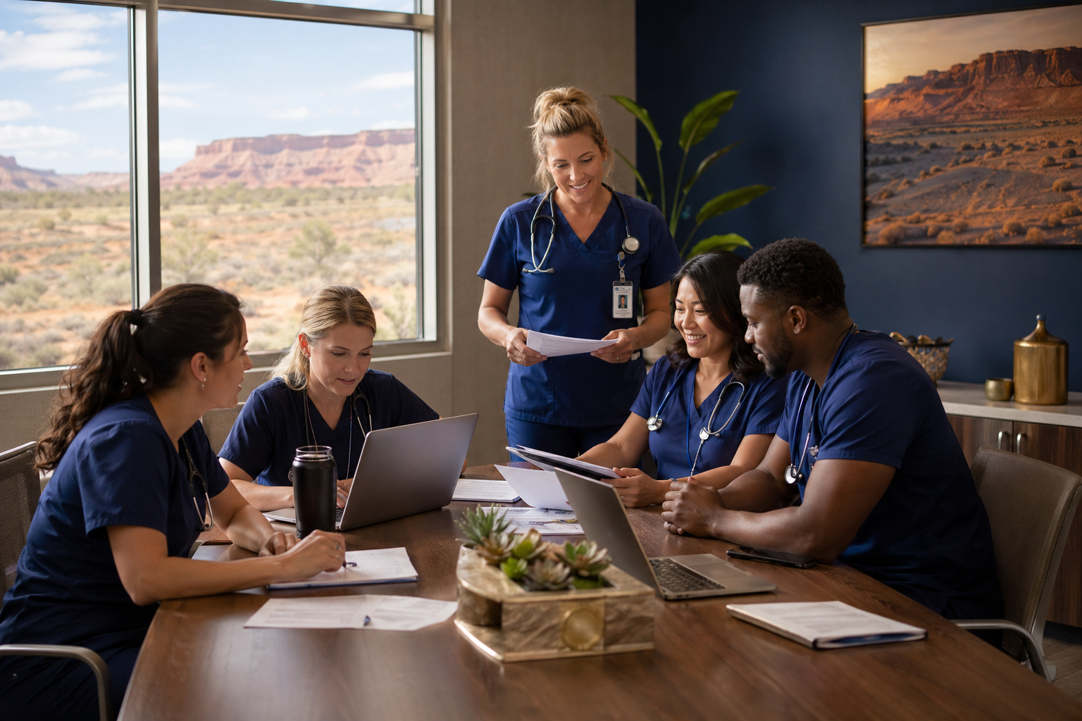 Emergency nurses collaborating
